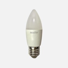 Ecolite C37 LED Ampul 8.5W, Sarı Işık (3000K), E27
