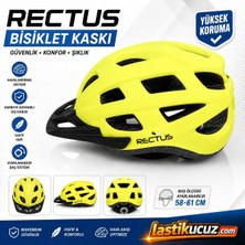 Rectus Bisiklet Kaskı Y-48 (Sarı Yetişkin Vizörlü LED Işıklı Beden 58/61)
