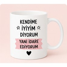Kadorex Design Kendime Iyiyim Diyorum Yazılı Kupa Bardak – Eğlenceli Motivasyon Kahve Kupası – Hediyelik