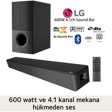 Lg Kablosuz Bluetooth +Hdmı + Optik Bağlantı 4.1 Kanal Siyah , 600 W Güçlü Ses, Bluetooth Yüksek Ses Gerçek Soundbar ve Ses Sistemi