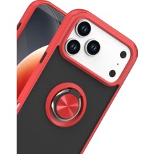 iPhone 17 Pro Montreal Yüzüklü Silikon Kapak - Kırmızı