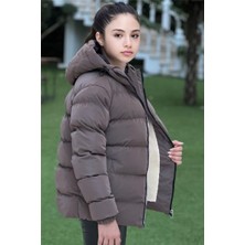 Pina Kids Kız Çocuk Kapüşonlu Cepli Su Geçirmez Nova Kumaş Kışlık Mont KM4011