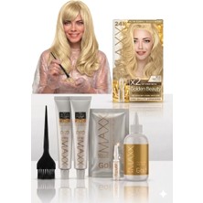 Maxx Deluxe Golden Beauty Set Saç Boyası 10.0 Açık Sarı 2li + Fırça+Pratik Boya Kabı