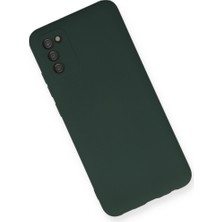 Galaxy A03S Kılıf Nano Içi Kadife Silikon - Koyu Yeşil