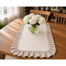 Şah Textile Design Sık Fırfırlı Premıum Keten Runner 40X110