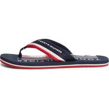 Tommy Hilfiger Erkek Logo Baskılı Rahat Taban Parmak Arası Lacivert Terlik FM0FM05903-DW5