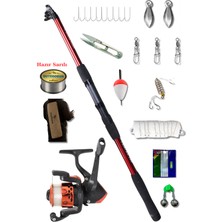 Outdoorun Travel Kırmızı 165CM 50-150GR Ak 200 Çocuk Olta Seti