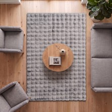 Derya Home Koridor Falcon Gri Kabartmalı Peluş Halı Odalar ve Salon Için Modern Halı
