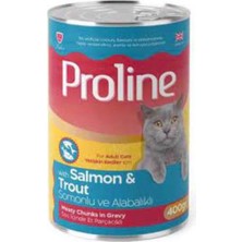 Proline Somonlu ve Alabalıklı Gravy Yetişkin Kedi Konserve Maması 400 gr