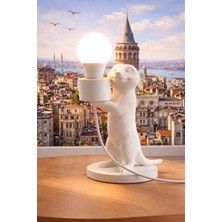 Morbella Antre Dekoru Beyaz 14X12 cm | Mirket Form Dekoratif Masa Lambası Modern Şık Tasarım