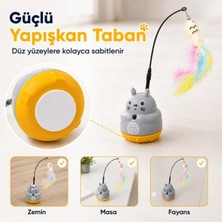 Veyron Pet Veyronpet Dönen Peluş Balıklı Kedi Oyuncağı 360° Hareketli Yapışkanlı Interaktif Kedi Oltası