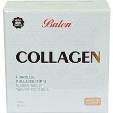 Uravas Store Balen 8690957003999 Collagen Hi̇droli̇ze Kollajen (Ti̇p 1) Içeren Tablet 800 Mg*60 1 Paket(1 x 1000 G)