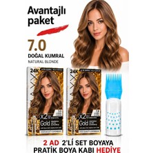 Maxx Deluxe Golden Beauty Set Saç Boyası 7.0 Kumral 2 Li 2 Kutu + Fırça+Pratik Boya Kabı