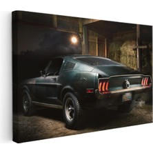 Kanvas Tablo 1968 Mustang Bullitt Nostaljik Garaj Ford Mustang Tablosu Ev Ofis Duvar Dekoru 35 x 50 Kanvas Tablo 1