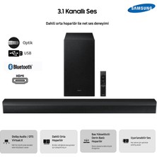 Samsung  Soundbar ve Ev Sinema Sistemi 3.1 Kanal 370W Yüksek Güç Net Ses , Bass Boost, Surround Sound Expansion, Game, Adaptive Sound, Dts Virtual:x