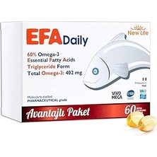 Uravas Store New Life Efa Daily 60 Balık Yağı Kapsülü - 402MG OMEGA3-221MG Epa - 147MG Dha