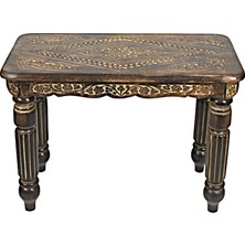 Otantik Çarşı Eskitme Ahşap Dikdörtgen Sehpa K02  74X37X54 Cm.