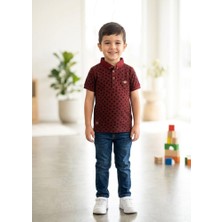 Stsahra  Erkek Çocuk Bordo Polo Yaka T-Shirt