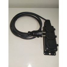 Kırkdabir Üçlü Kauçuk Topraklı Grup Priz ve Kauçuk Ups Topraklı Fişli 3x2,5mm Ttr H05VV-F Seyyar Kablo – Siyah