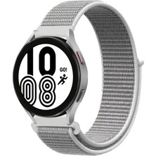 Uravas Store Samsung Galaxy Watch 4 Hasırlı Cırtcırtlı Kordon (Saat Değildir) - Beyaz