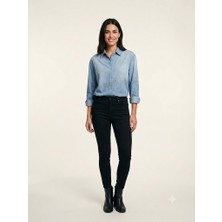 Centilmen Asso Taş Işlemeli Mavi Denim Gömlek 2582