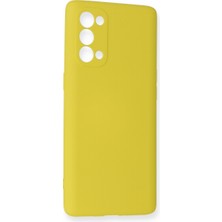 Reno 5 Pro Kılıf Nano Içi Kadife Silikon - Sarı