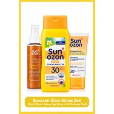 Sunozon Glow Güneş Seti (Sütü 200 ml + Bakım Yağı 100 ml + C+E Yüz Kremi 50 Ml)