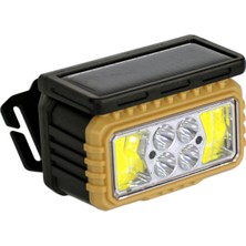 Carub Lambada Kafa Lambası Güneş Enerjili Çakarlı Şarjlı 4 LED + 2 Cob 10W BR4456035