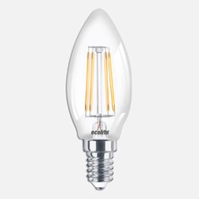 Ecolite LED Filament C35 6 W Sarı 2700K E14 LED Ampul, 6.0W
