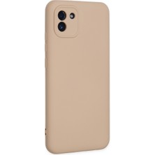 Galaxy A03 Kılıf Nano Içi Kadife Silikon - Pudra
