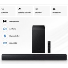 Samsung Bluetooth 300WAAT 2.1 Kanal Soundbar & Ev Sinema Sistemi Bluetooth+Hdmı Arc+Optik