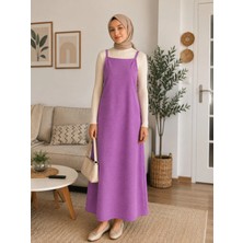El Moda Kadın Pembe Özel Örme Kumaş Ayarlanabilir Ip Askılı Jile Elbise