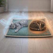 Larskas Gobypet Thermo Mat Kedi Yatağı Serinletici Minder Kedi Minderi 60X40 Cm, 2 Termo Jel Dahil, 4 Mevsim Serinletici Isıtıcı Kaymaz Kedi Köpek Uyku Pedi Pet Yatağı