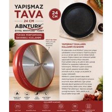 Abnturk 24 cm Granit Yapışmaz Tava Dayanıklı Whitford Kaplama Uzun Ömürlü Kullanım