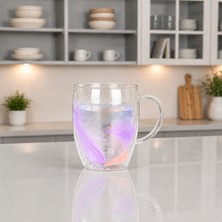 Mafa Home Gerçek Tüy Tasarımlı Cidarlı Şık Kupa Bardak 350 ml Hediyelik