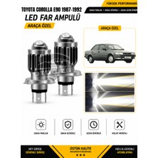 OtoÇizgi Toyota Corolla E90 1987-1992 H4 LED Far Ampulü Beyaz Işık Canbus Mini Lensli 2\'li Set