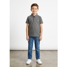 Stsahra  Erkek Çocuk Gri Polo Yaka T-Shirt