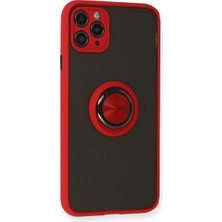 iPhone 11 Pro Kılıf Montreal Yüzüklü Silikon Kapak - Kırmızı