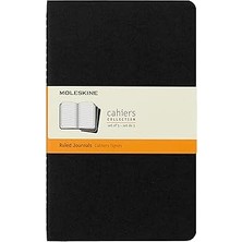 Uravas Store Moleskine Cahier Günlük, Yumuşak Kapaklı, Large (5" x 8.25") Ruled/çizgili, Siyah, 80 Say