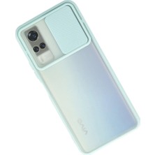 Renas Store Vivo Y53S Kılıf Palm Buzlu Kamera Sürgülü Silikon - Turkuaz