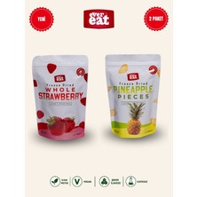 Evereat Çilek Ananas Freeze Dry Meyve Cipsi 2'li Paket Doğal Sağlıklı Atıştırmalık