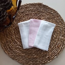 Mars Baby Kız Bebek Beyaz 3lü Müslin Ağız Bezi