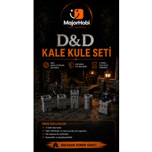 Major Hobi Dnd Kale Kule Seti  5’li Terrain Castle Tower Masa Oyunu Aksesuarı