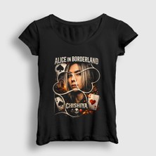 Presmono Kadın Siyah Shuntaro Chishiya Alice In Borderland T-Shirt