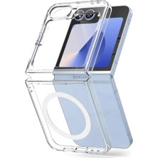 Uravas Store Newface Samsung Galaxy Z Flip 6 Kılıf Magneticsafe Şeffaf Silikon - Şeffaf