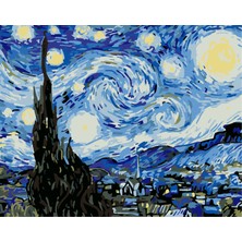 Hengam Sayılarla Boyama Kasnaklı Tablo Seti. Fırça Boya Dahil 40X50CM *van Gogh*