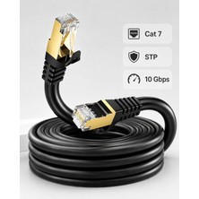 2 Metre Cat7 U/ftp Ethernet Kablosu 10GBPS Altın Kaplama RJ45 Ağ Kablosu