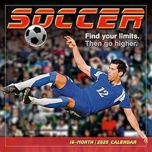 Uravas Store Futbol 2025 Duvar Takvimi, 16 Aylık Spor Takvimi, 30,48 cm x 30,48 cm