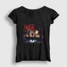 Presmono Kadın Siyah Melancholy Metal Shadow Of Intent T-Shirt