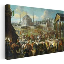 Kanvas Tablo Osmanlı Saray Önü Resmi Alay Sahnesi Ev Ofis Duvar Dekoru 35 x 50 Kanvas Tablo 1